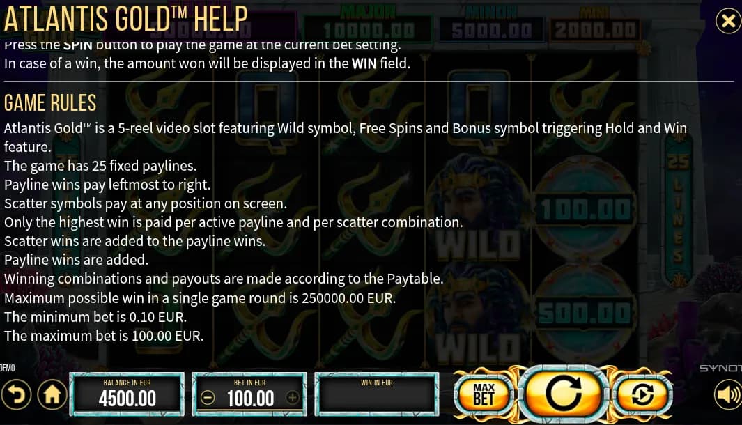 Atlantis Gold - SYNOT Games