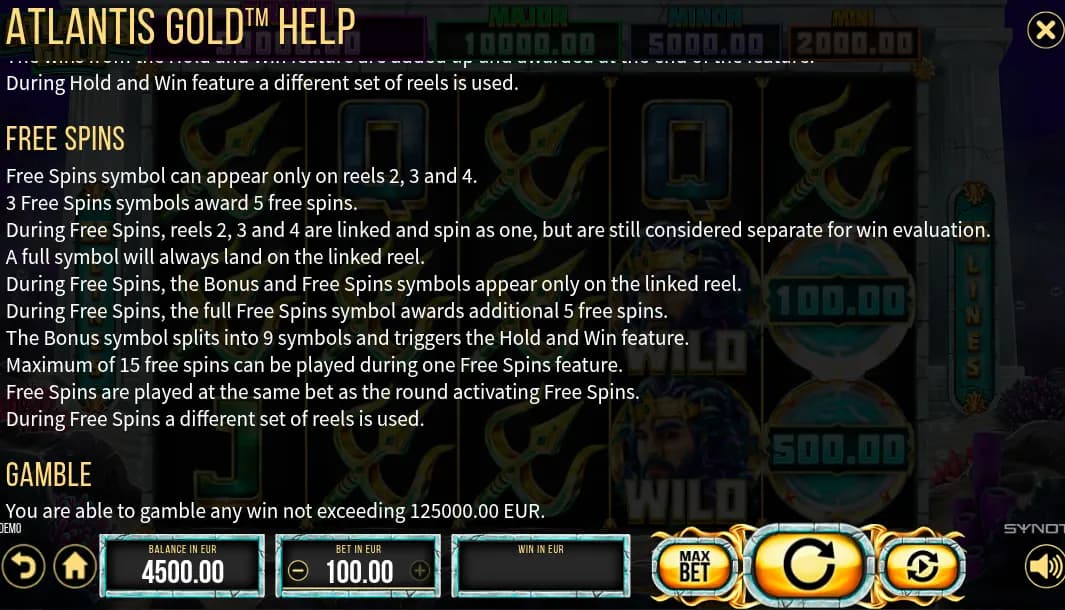 Atlantis Gold - SYNOT Games