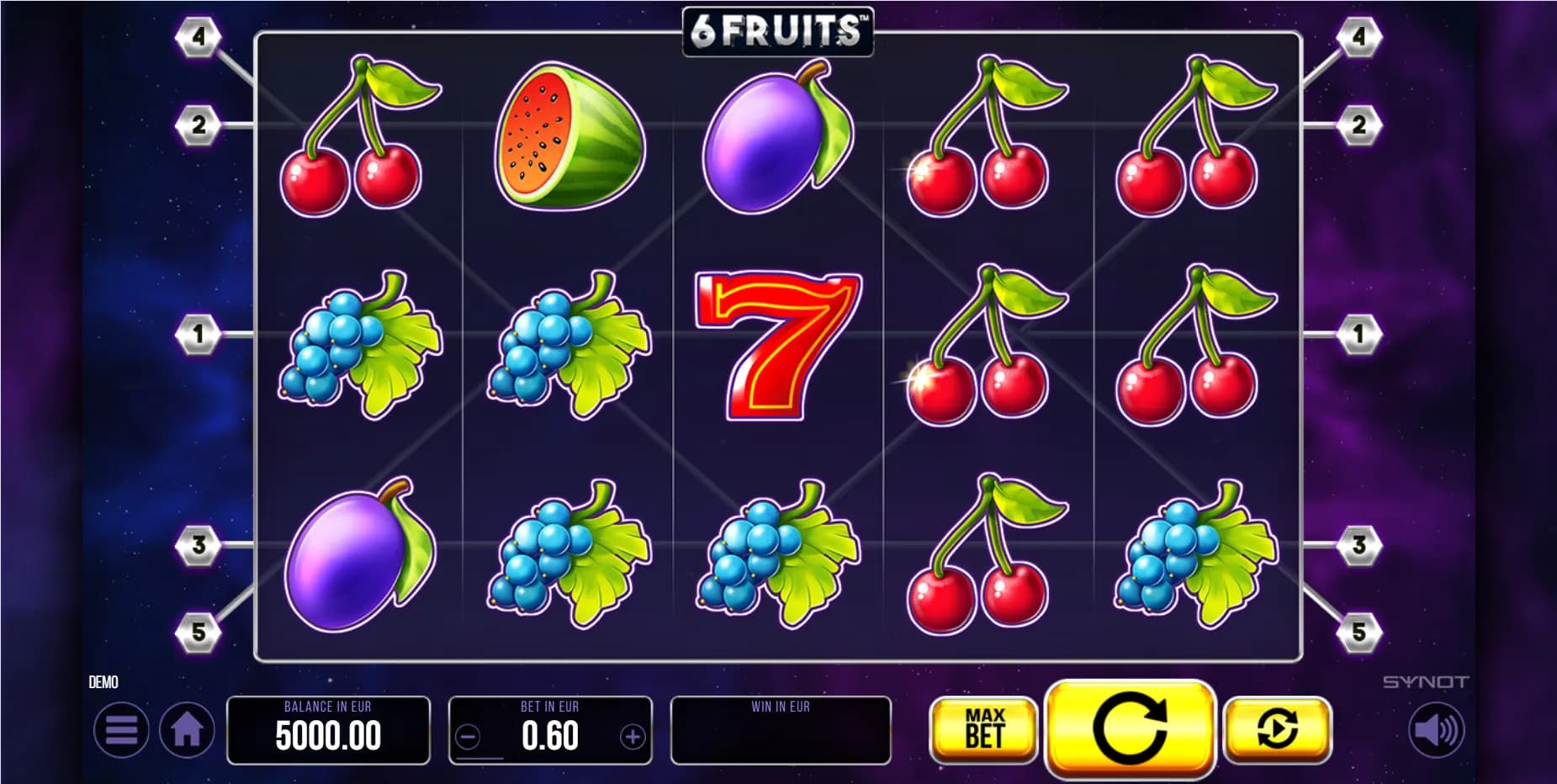 6 Fruits Synot Games Logo