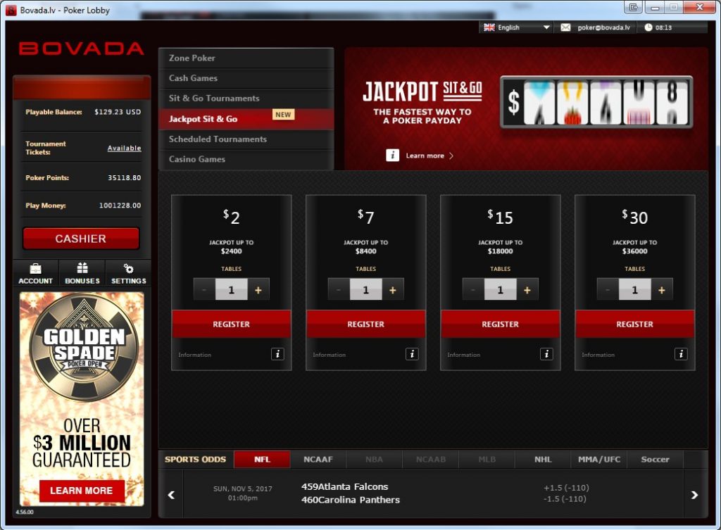 does bovada consider poker a casino game